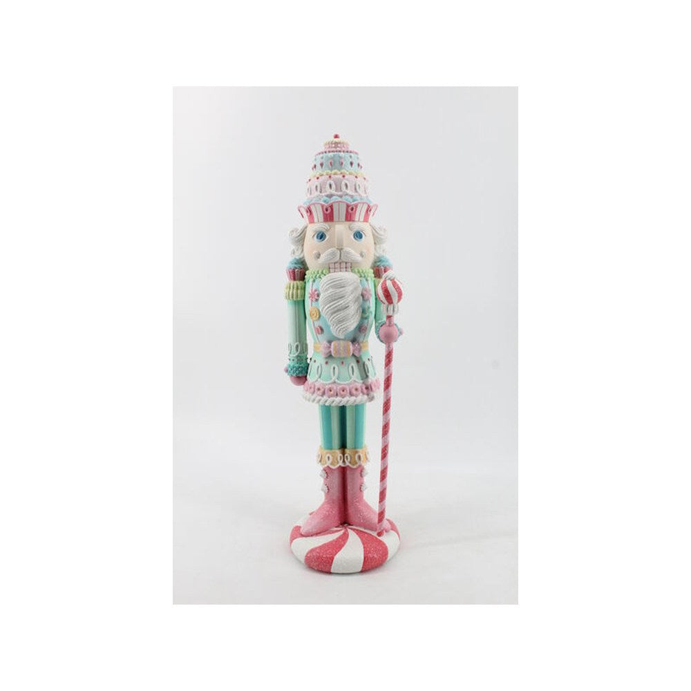 Santa's Sweet Shoppe Collection 22-inch Pink and Blue Nutcracker with Staff
