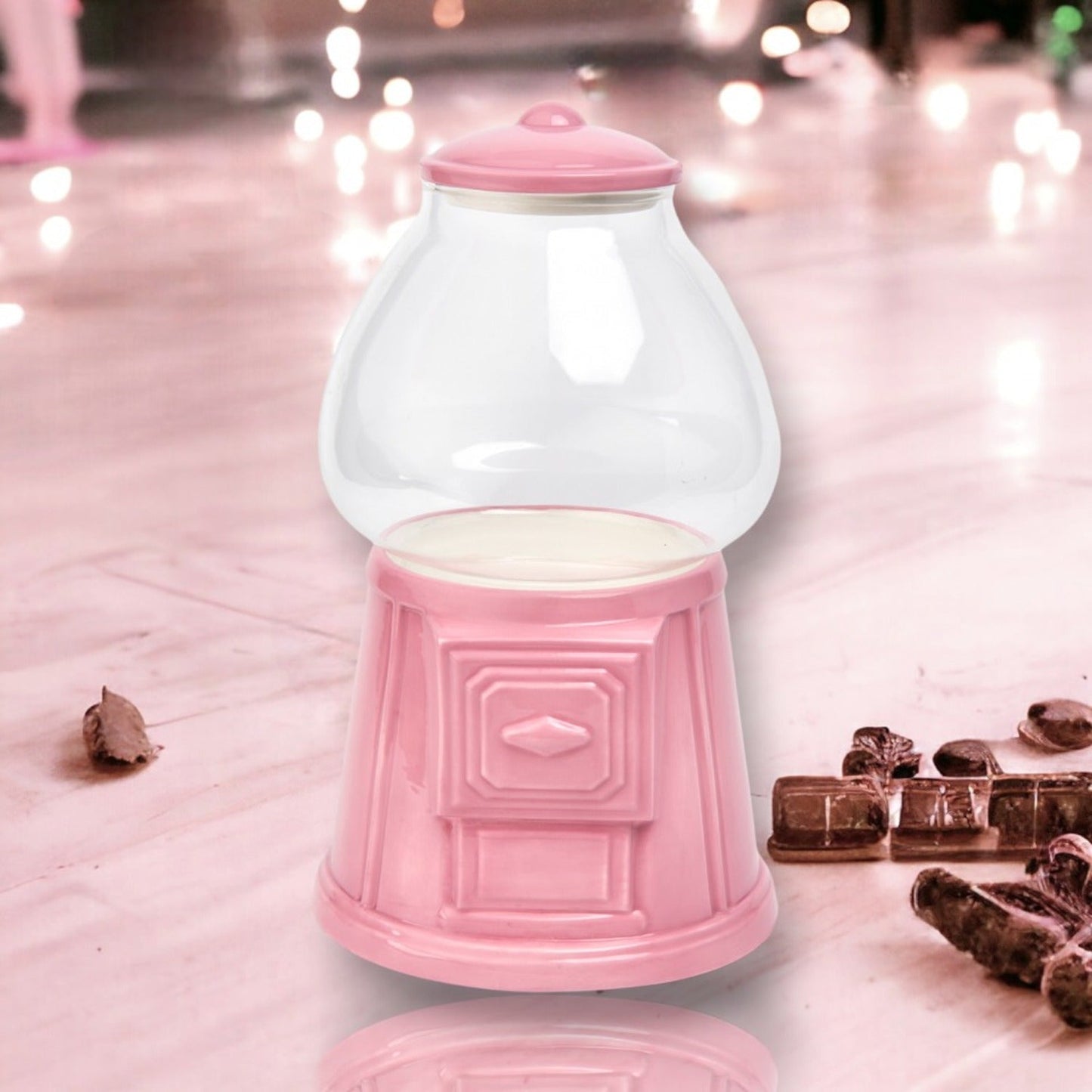 Candy Towne 11.5-Inch Pink Bubblegum Machine