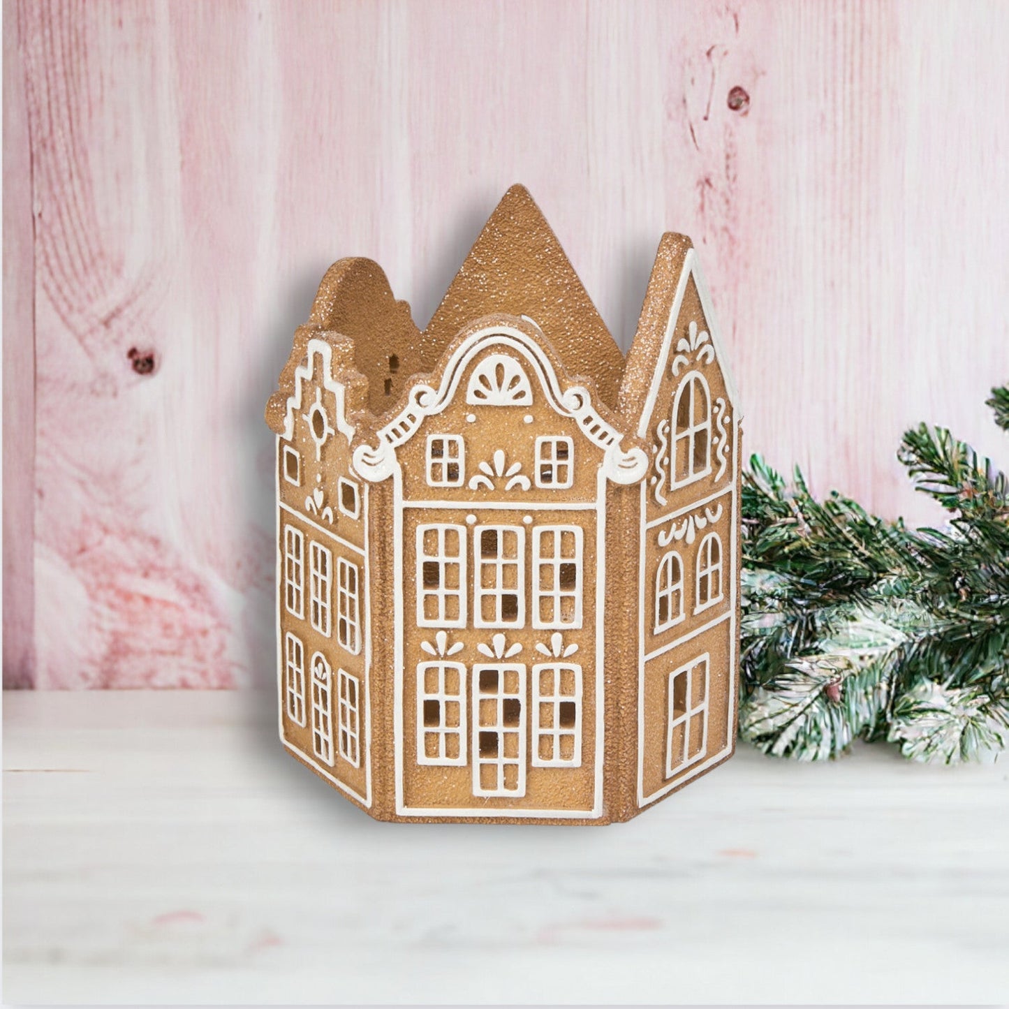 Gingerbread Village 8-Inch Gingerbread Candle Holder