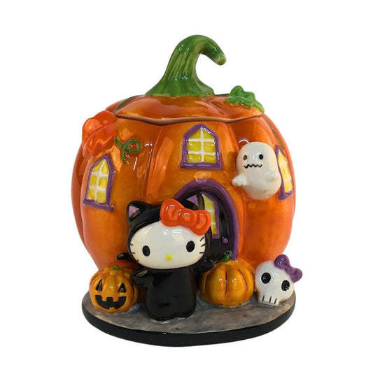 Blue Sky Clayworks HELLO KITTY HALLOWEEN PUMPKIN LIDDED CANDY BOWL