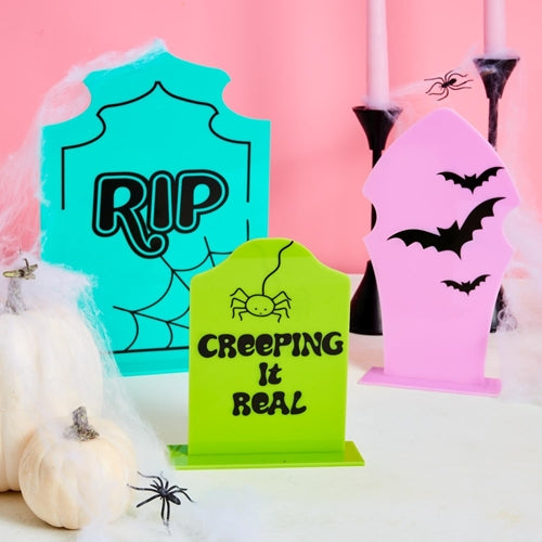 Acrylic Halloween Tombstones - (Set of 3)