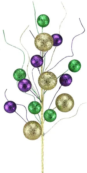 31" MIXED BALL/TWIG SPRAY MARDI GRAS