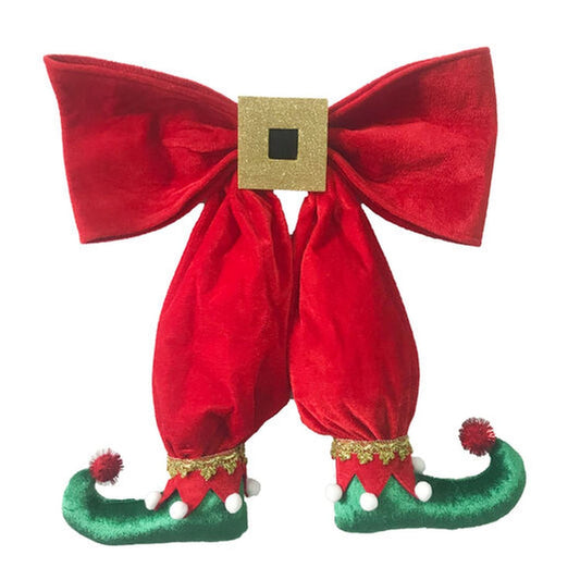 December Diamonds Christmas Carousel Elf Shoe Bow Hanger