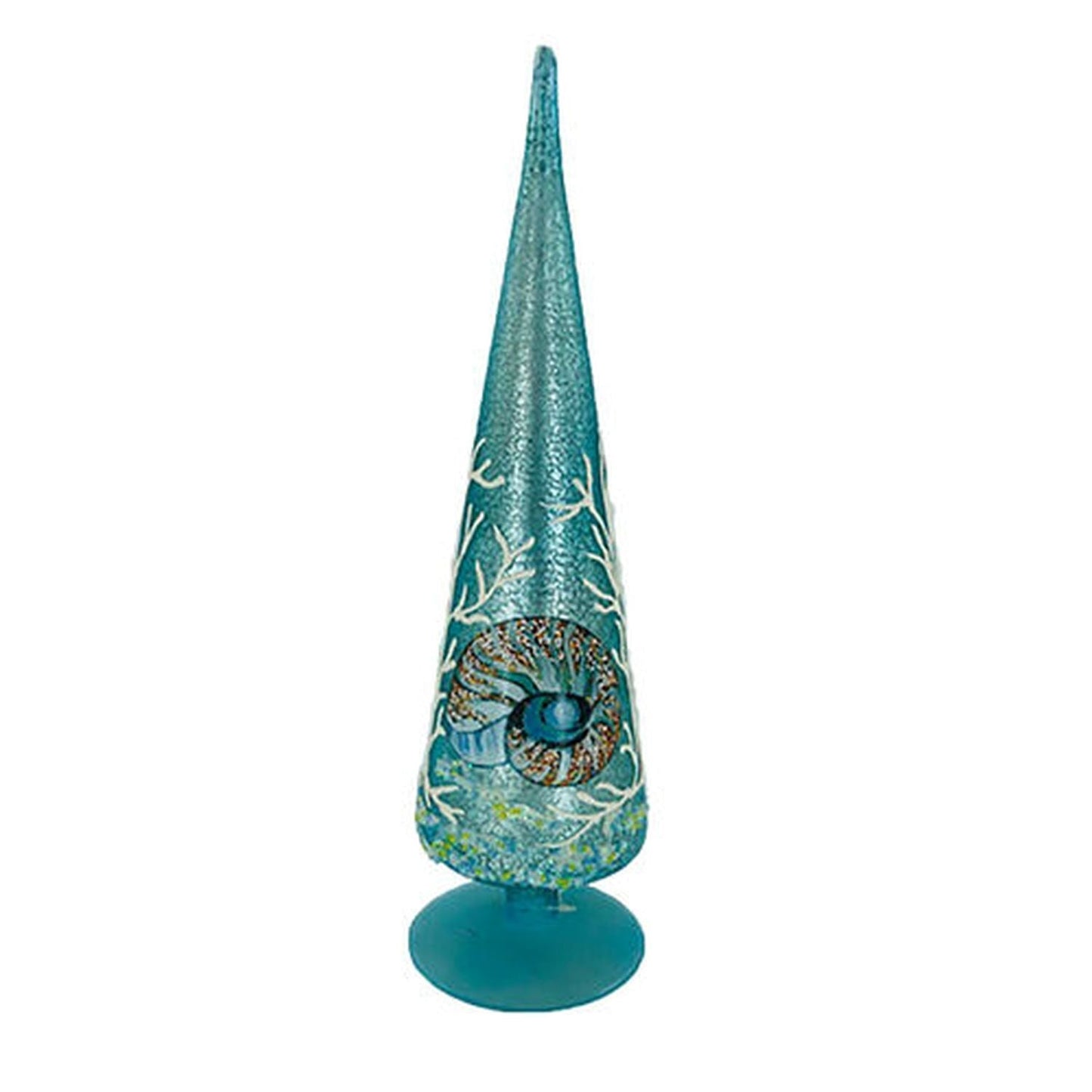 December Diamonds Calm Shores Glass Tree Decor With Shell