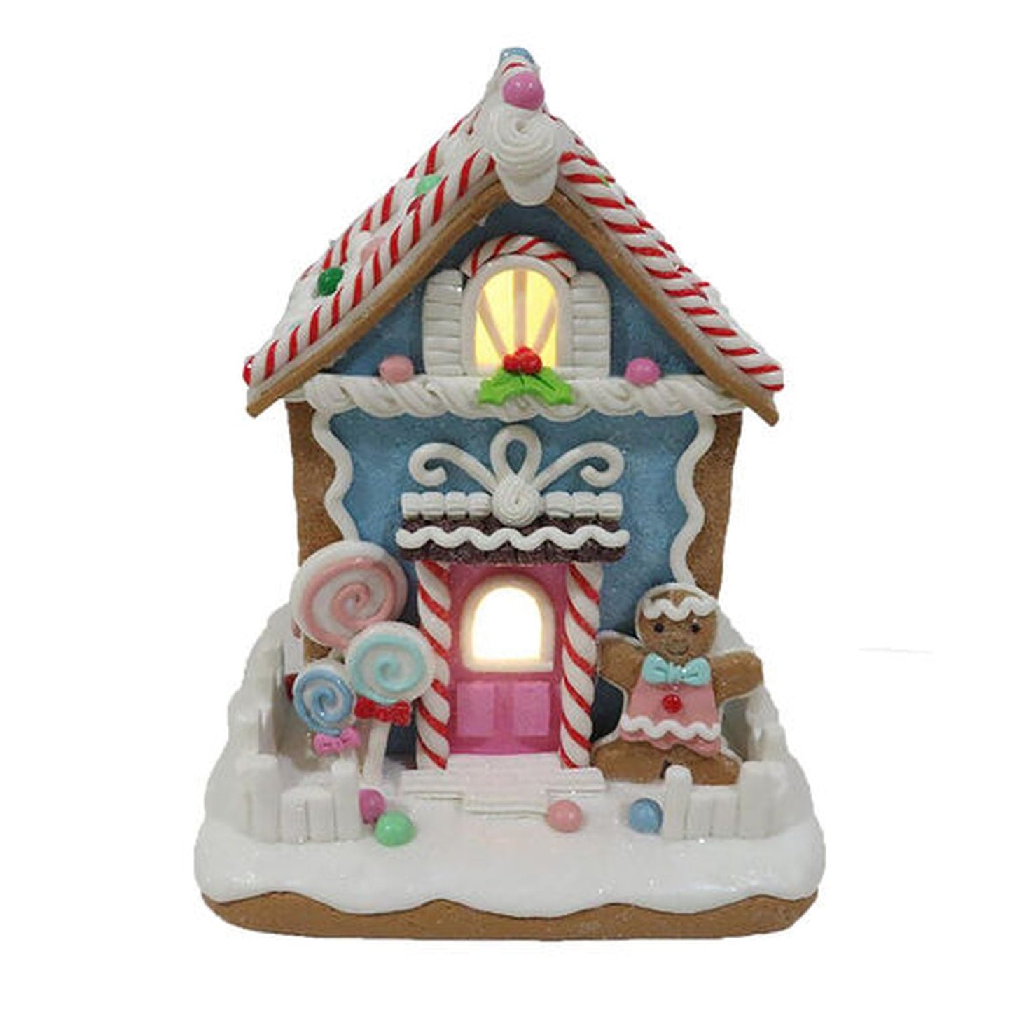 December Diamonds North Pole Sweet Shoppe Blue Candy Gingerbread House