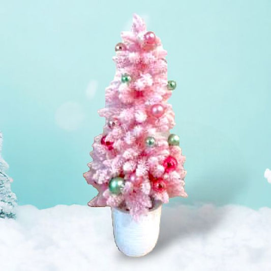 Santa's Sweet Shoppe Collection December Diamonds Retro 48" Pink Tree with Baubles