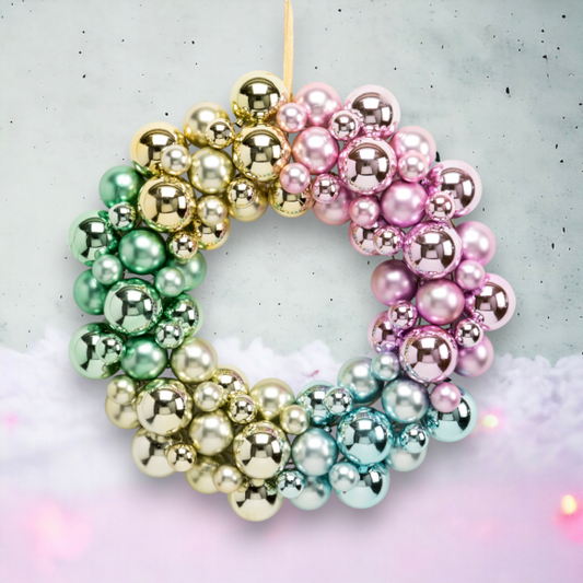 SANTA'S SWEET SHOPPE COLLECTION 18" Multi Color Ball Wreath