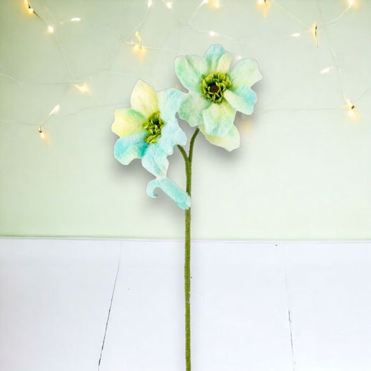 24" Double Green/Yellow Flower Stem