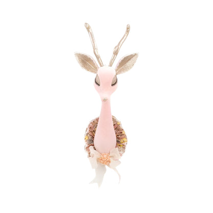 22" Pink Deer Head Wall Decor