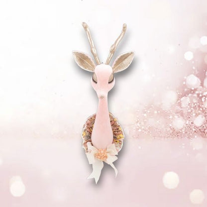 22" Pink Deer Head Wall Decor
