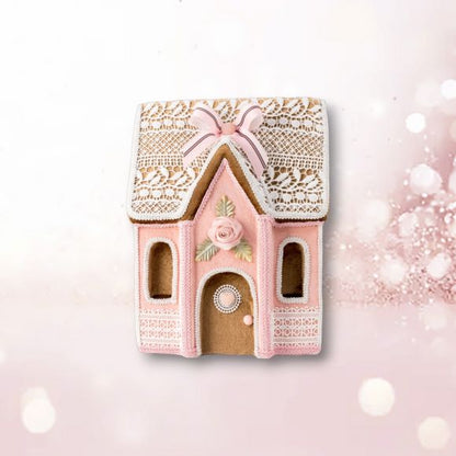 14" Pink Gingerbread House