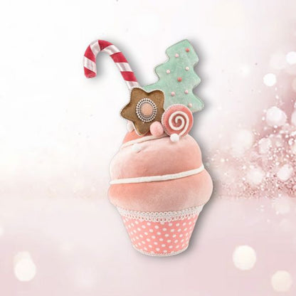 15.5" Pink Cupcake with Tree