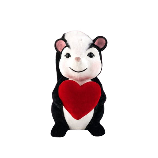 12.5" Cupid's Valentine Smiling Skunk w/Heart