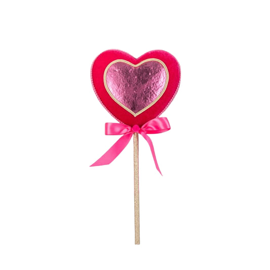 16" Cupid's Valentine Pink Heart Pick