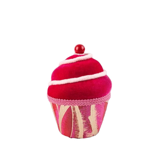 6" Cupid's Valentine  Red Swirl Cupcake