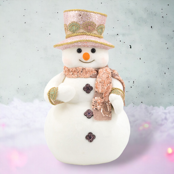 SANTA'S SWEET SHOPPE COLLECTION 15" Snowman with Peach Hat