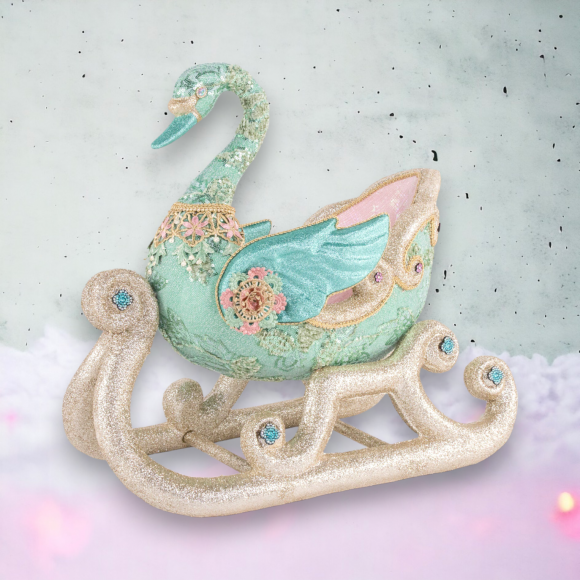 SANTA'S SWEET SHOPPE COLLECTION 21" Swan Sleigh