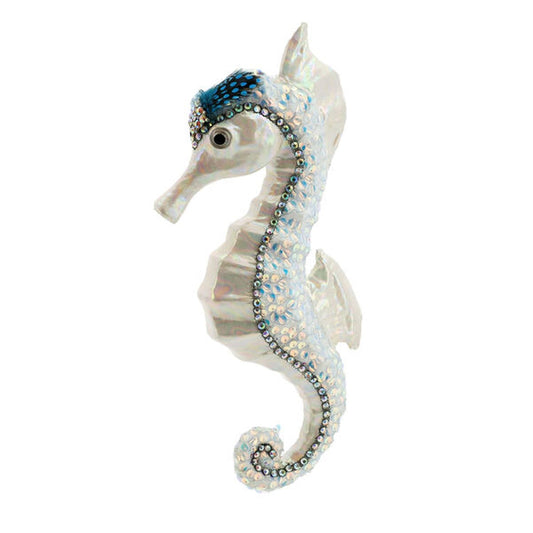 December Diamonds Coral Blues Sea Mist Cream Seahorse 12In.