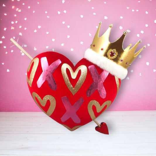 24" Red Valentine XOXO Heart with Crown