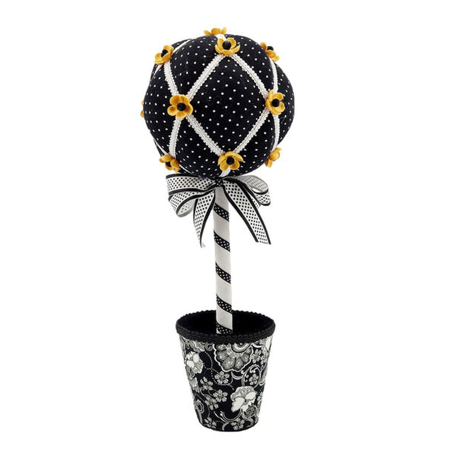 December Diamonds Honeycomb 20In Topiary With Yellow Flowers