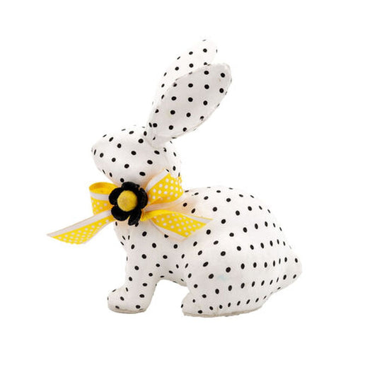 December Diamonds Honeycomb 5.5In White Rabbit With Black Polka Dot Bunny