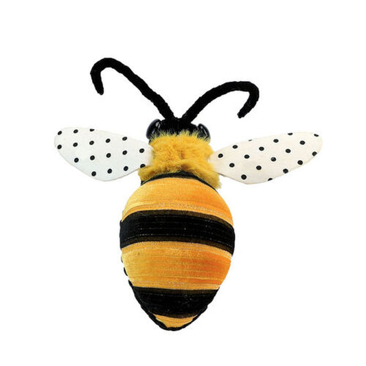 December Diamonds Honeycomb Bumble Bee With Black Polka Dot Wings Ornament