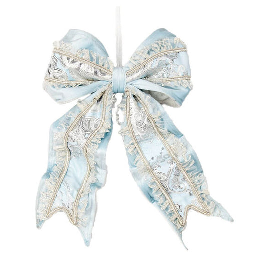 December Diamonds Sleigh Ride 16.5In Blue Ice Bow