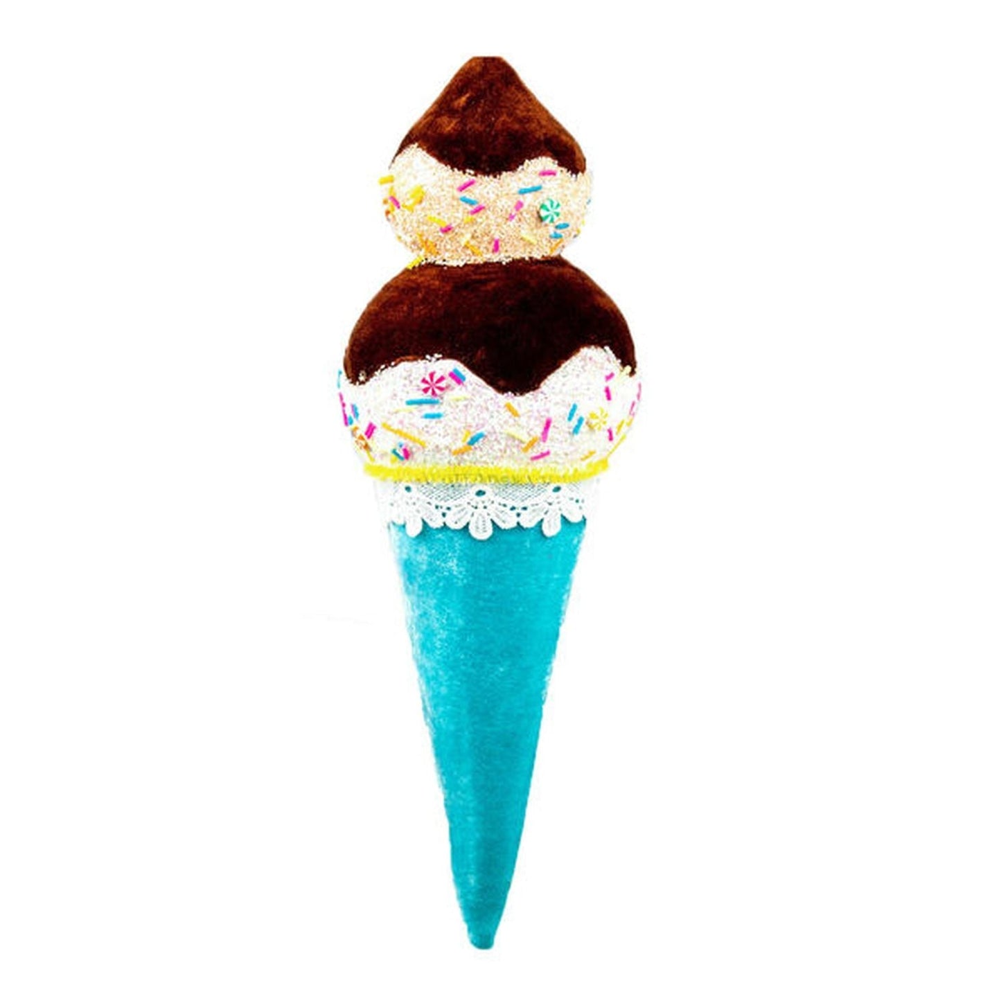 December Diamonds Candy Land 13In Blue Chocolate Ice Cream Cone