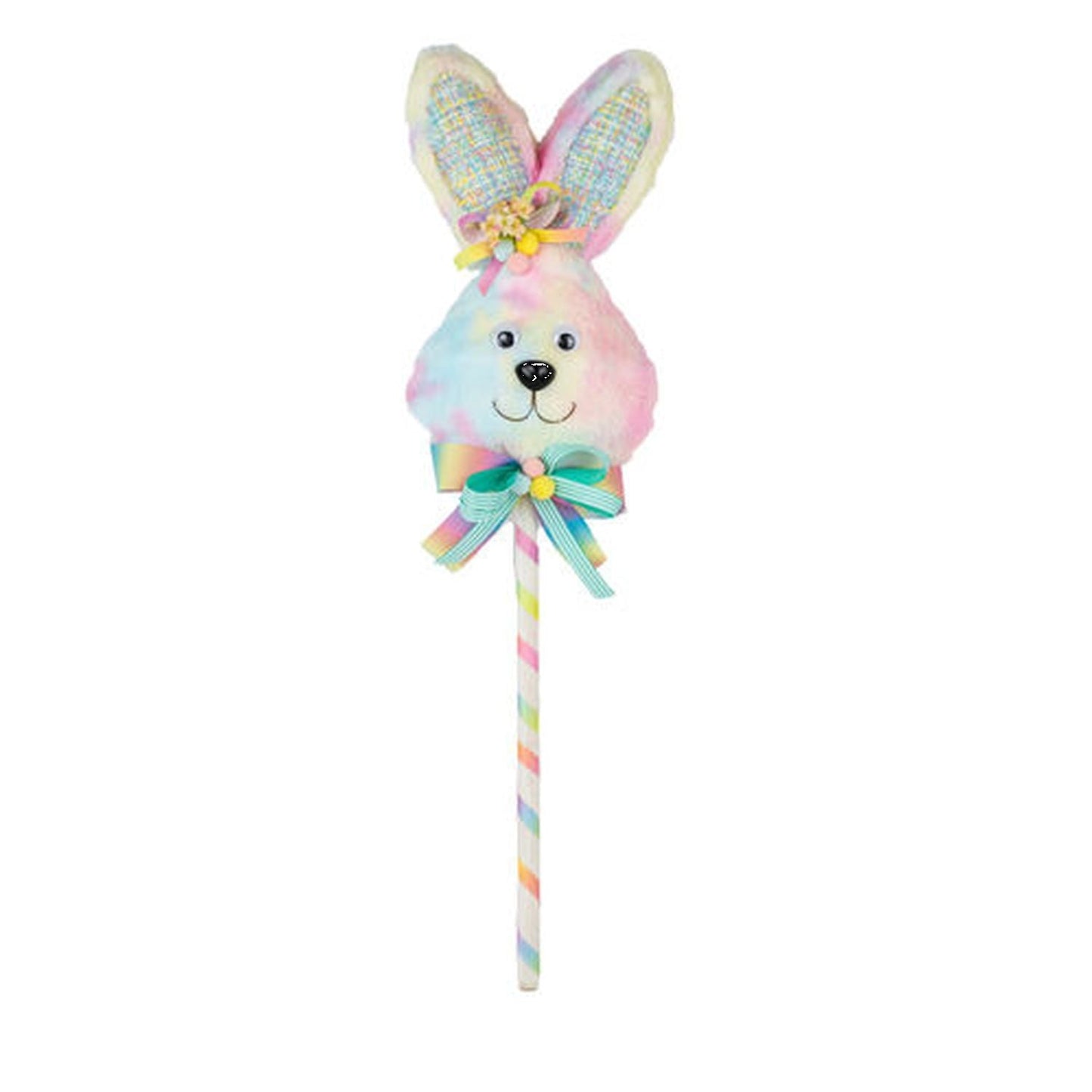 Cotton Candy Land Bunny Head On Straw Pick