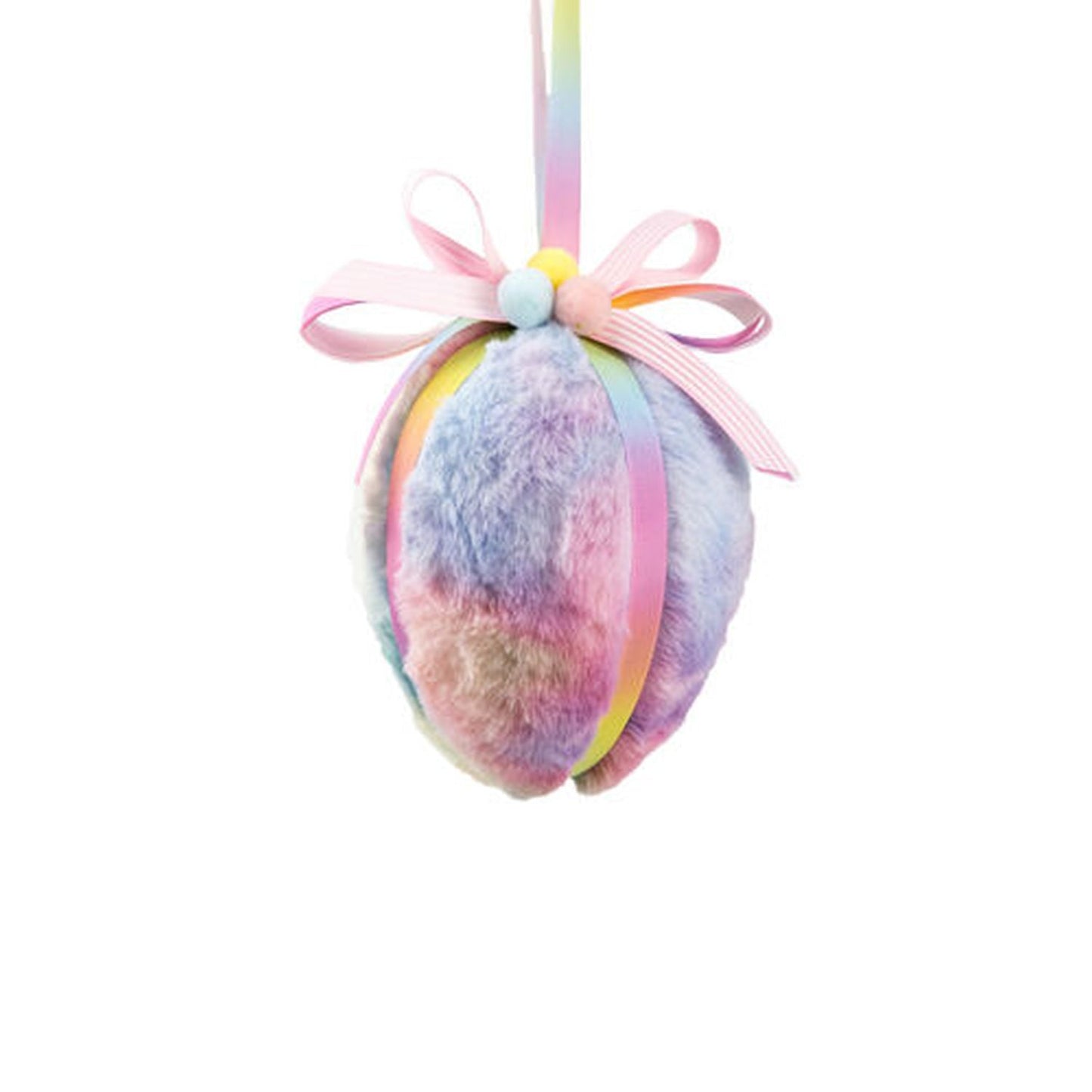 December Diamonds Cotton Candy Land Hanging Rainbow Egg With Ribbon