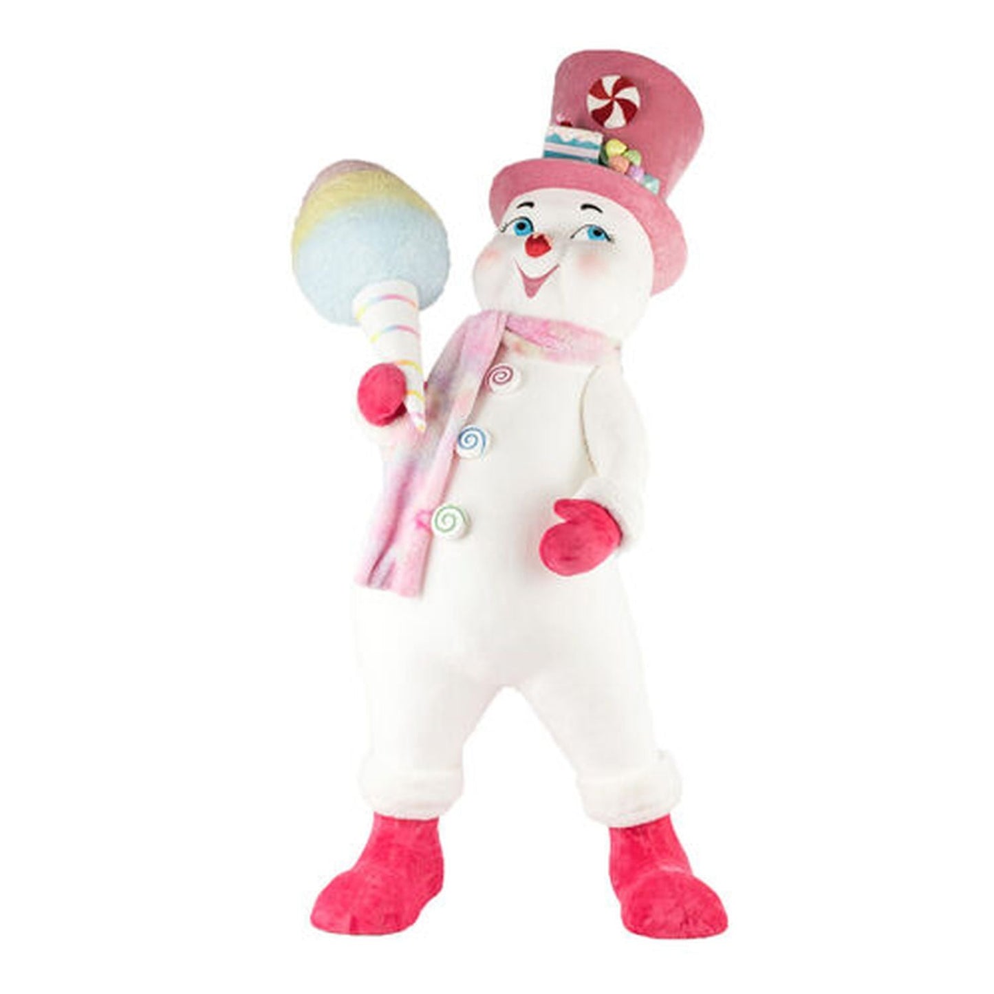 Santa's Sweet Shoppe Collection December Diamonds North Pole Sweet Shoppe 44" Candy Snowman With Cotton Candy