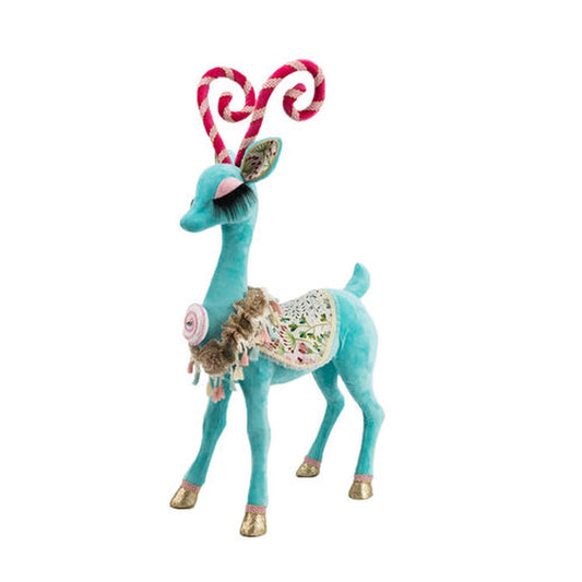 December Diamonds North Pole Sweet Shoppe 30" Teal Reindeer With Pattern Coat