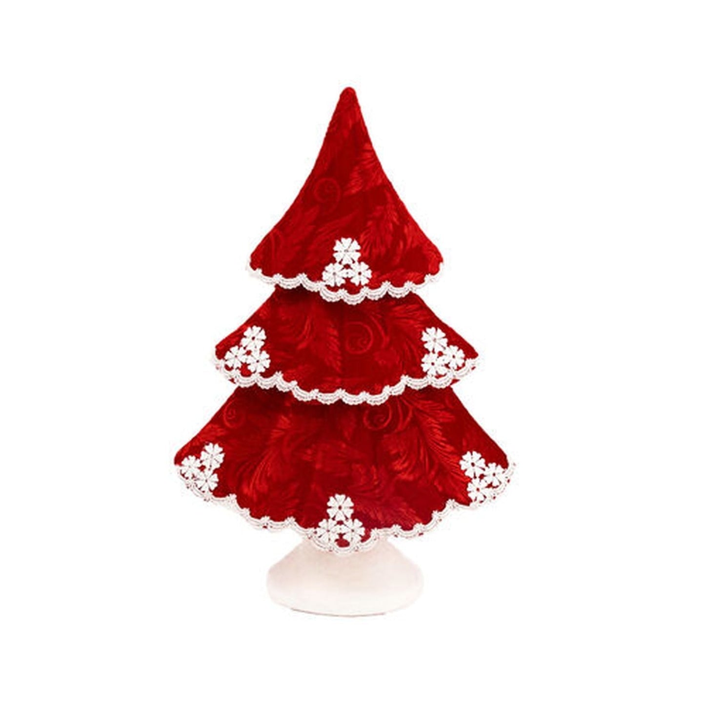 December Diamonds Candy Cane Lace 23" Red/Lace Tiered Tree