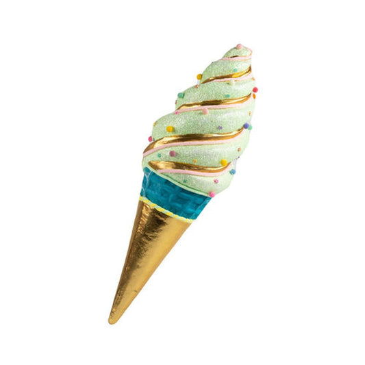 December Diamonds Snow Cream Shoppe 29.5" Hanging Green / Gold Ice Cream