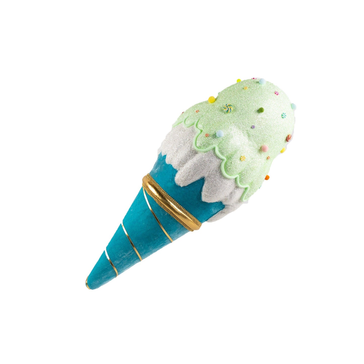 December Diamonds Snow Cream Towne 23" Teal Ice Cream With Styrofoam And Fabric