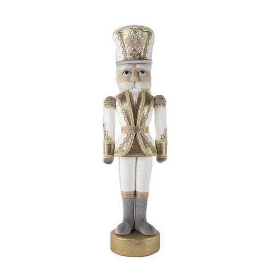 December Diamonds Joyful Joyful 58" White/Gold Nutcracker