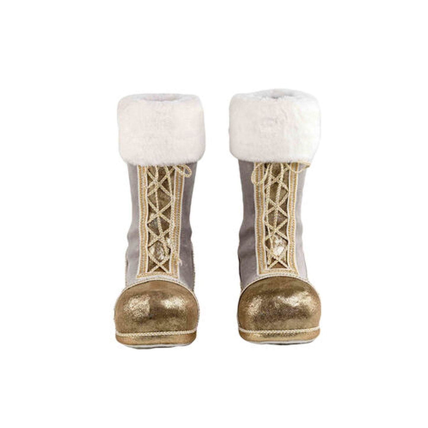 December Diamonds Joyful Joyful 15" Gold Santa Boots