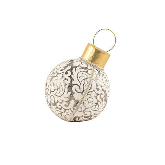 December Diamonds Joyful Joyful 10" Pattern Grey/Gold Bauble Tabletop