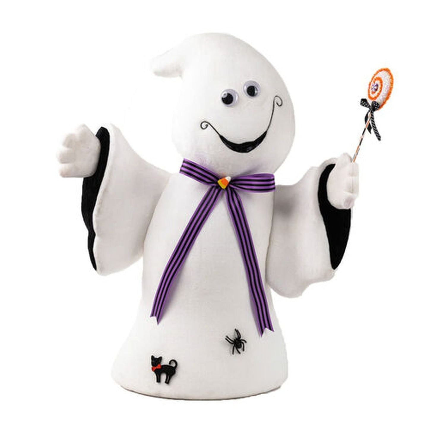 December Diamonds Halloween Carnival 24" Smiley Ghost With Purple Tie