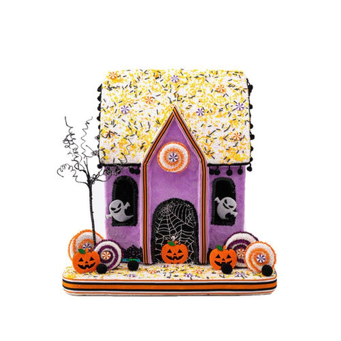 December Diamonds Halloween Carnival 15.5" Purple Candy Haunted House