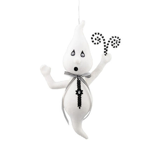 December Diamonds Witchery 22" Hanging Ghost With Black White Swirl Sticks