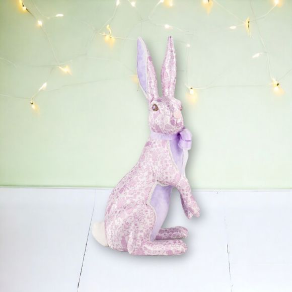 21" Lavender Print Bunny Standing