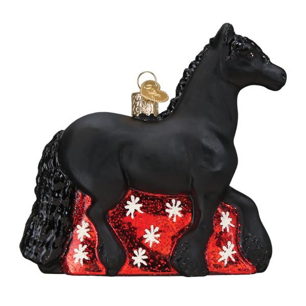 Old World Christmas Friesian Horse Ornament