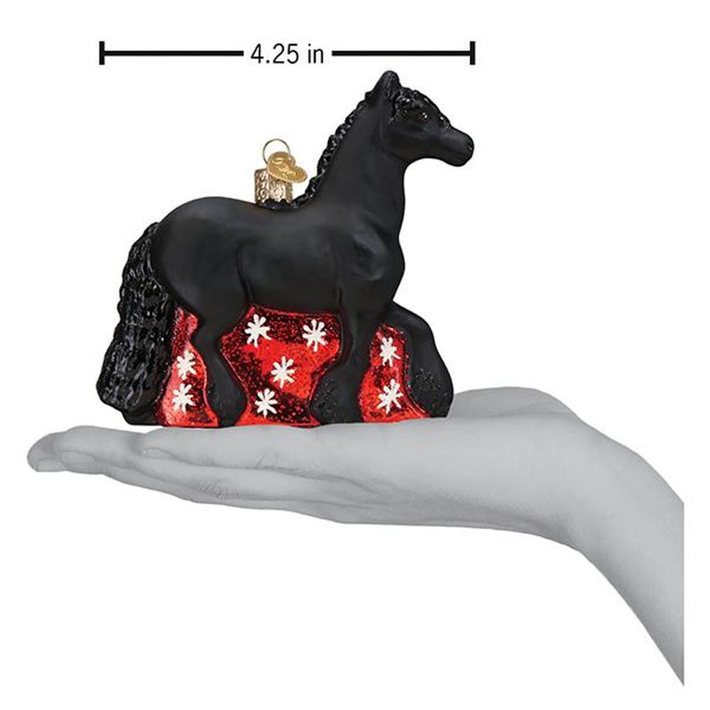 Old World Christmas Friesian Horse Ornament