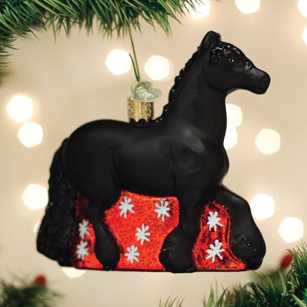 Old World Christmas Friesian Horse Ornament