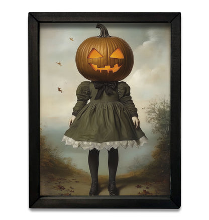 12x16 PUMPKIN GIRL BOXWOOD FRAME