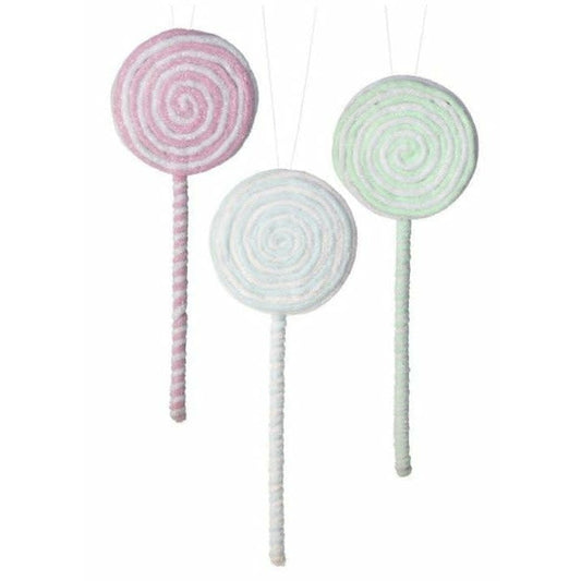 Santa's Sweet Shoppe Collection - 14" Frosted Pastel Lollipop Ornament