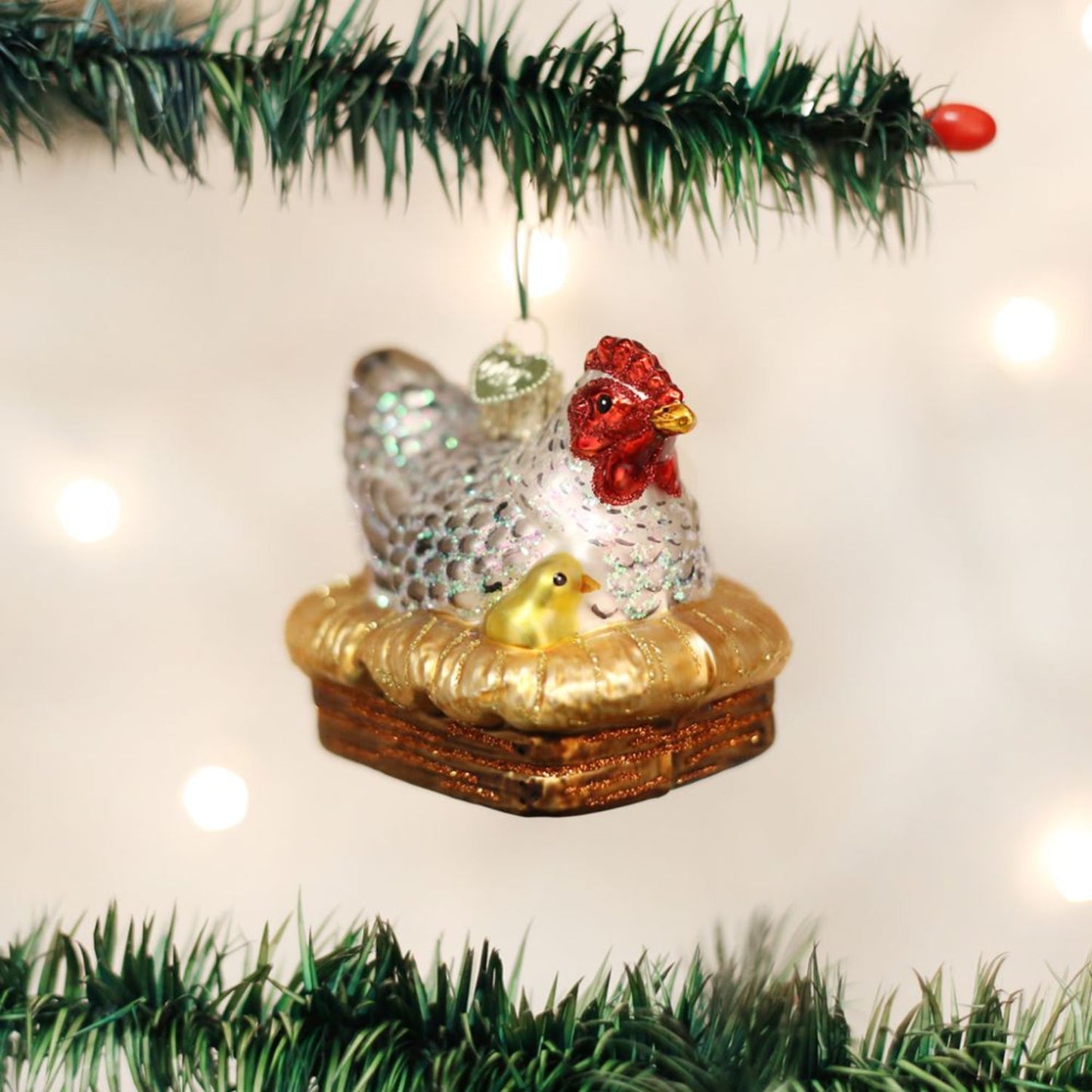 Old World Christmas Hen On Nest Ornament