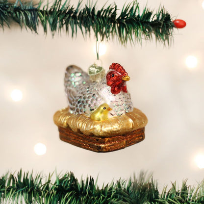 Old World Christmas Hen On Nest Ornament