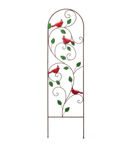 Christmas Carousel Collection - 45"H Cardinal Leaves Trellis
